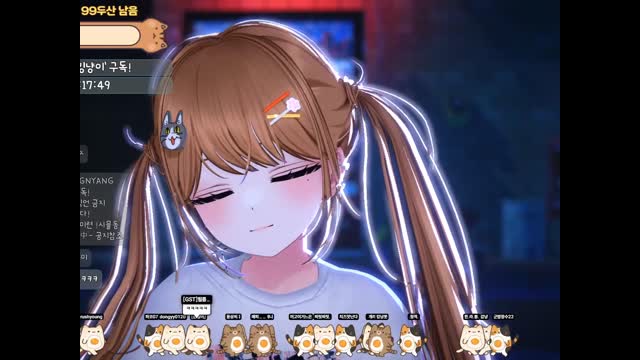 [캐치]밥먹다가 포효하는 킹냥이